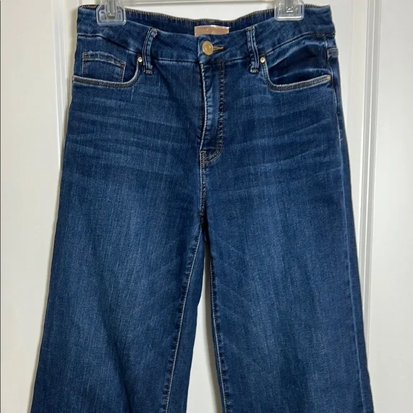 Kut From the Kloth High Rise Meg Fab Ab Wide Leg Blue Denim Jeans Size 6 - Picture 2 of 6